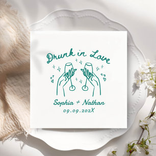 Serviette En Papier Main Creusée dans l'amour Mariage personnalisé