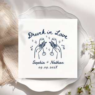 Serviette En Papier Main Creusée dans l'amour Mariage personnalisé
