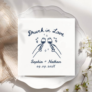 Serviette En Papier Main Creusée dans l'amour Mariage personnalisé