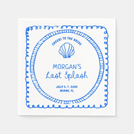 Serviette En Papier Main de bleu dessinée dernière éclaboussure enterr (Devant)