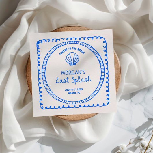 Serviette En Papier Main de bleu dessinée dernière éclaboussure enterr