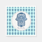 Serviette En Papier Main de henné de Hamsa (bleu) (Devant)