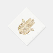 Serviette En Papier Main de tournesol or Hamsa (Coin)