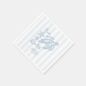 Serviette en papier Main Dessinée Doodle Bleu Mer (Coin)