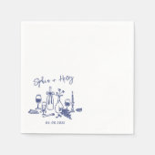 Serviette En Papier Main dessinée Élégante Design Cocktail Mariage Nap (Devant)