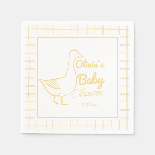 Serviette En Papier Main d'Oie Silly Tirée Baby shower Neutre Funny (Devant)