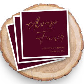 Serviette En Papier Main d'or romantique Lettrée sur mariage Bourgogne