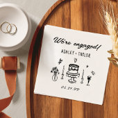 Serviette En Papier Main Drawn Quirky Nous sommes Engagé Engagement Pa