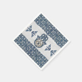 Serviette En Papier Main Hamsa - Main Fatima en bois bleu (Coin)