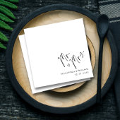 Serviette En Papier Main moderne Lettré M. et Mme Mariage