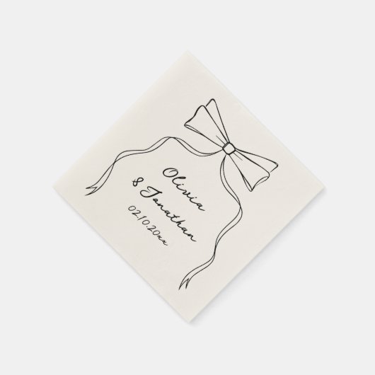 Serviette En Papier Main noire tirée Mariage ironique (Coin)