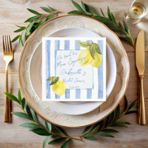 Main presser rayures bleues citrons nuptiale douch