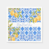 Serviette En Papier Main Squeeze Carrelage méditerranéen Lemons Bride (Devant)
