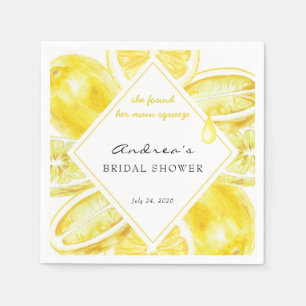 Serviette En Papier Main Squeeze   Citrus   Jaune Citron Enterrement d