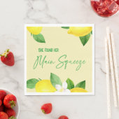 Serviette En Papier Main Squeeze Elegant Citron Jaune Citrus Douche (En situation)