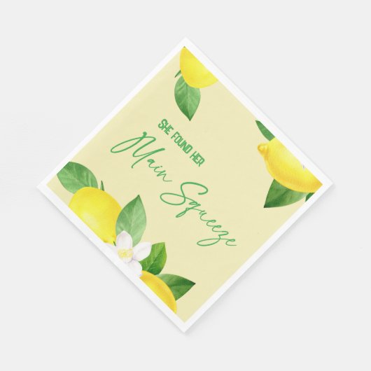 Serviette En Papier Main Squeeze Elegant Citron Jaune Citrus Douche (Coin)