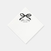 Serviette En Papier Main Tirée noir Bow Simple Cocktail Mariage Napk (Coin)