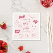 Serviette En Papier Main Tirée Quirky Blush Pink Grad Party (En situation)