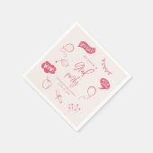 Serviette En Papier Main Tirée Quirky Blush Pink Grad Party (Coin)