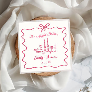 Serviette En Papier Main Tirée Quirky La Nuit Avant Mariage Serviettes