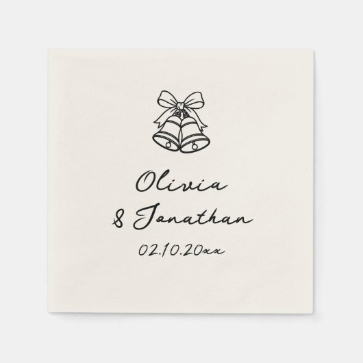 Serviette En Papier Main Tirée Quirky Old Monney Mariage (Devant)