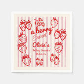 Serviette En Papier Main Tirée Un Baby shower De Fraises Sucrées Berry (Devant)