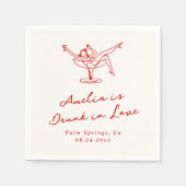 Serviette En Papier Main Whimsical tiré Bachelorette rouge (Devant)