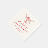 Serviette En Papier Main Whimsical tiré Bachelorette rouge (Coin)