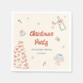 Serviette En Papier Main Whimsical Tirée Oh Quelle Fun Noël (Devant)