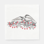 Serviette En Papier Maine Chickadee Bird hiver Noël Vacances Neige (Devant)