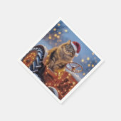 Serviette En Papier Maine Coon Christmas Cat On an Old Tractor (Coin)