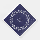 Serviette En Papier Mains de la Marine imprimé Holly Wreath Noël (Coin)