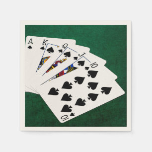 Serviette En Papier Mains de poker - Brosse royale - Costume de pique