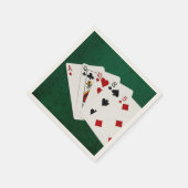 Serviette En Papier Mains de poker - Carte haute - As (Coin)