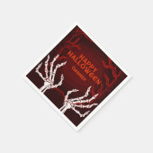 Serviette En Papier Mains de squelette orange (Coin)