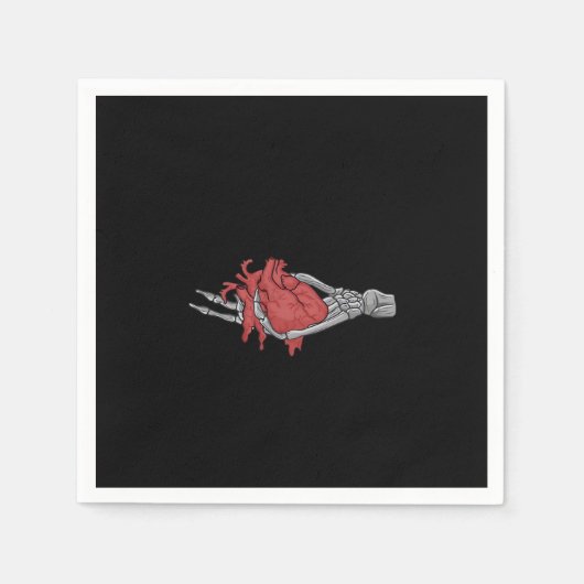 Serviette En Papier Mains du squelette du coeur (Devant)