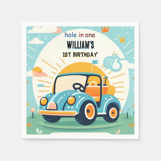 Serviette En Papier maintenant garçon joli golf trou dans un premier 1 (Devant)