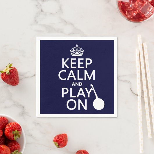 Serviette En Papier Maintenez le calme et jouez sur (Banjo) (n'importe (En situation)