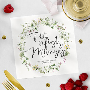 Serviette En Papier Mais d'abord Mimosas Réception de Mariage Champêtr