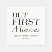 Serviette En Papier Mais d'abord Mimosas | Réception de mariage noir e (Devant)