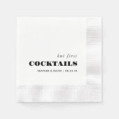 Serviette En Papier Mais Les Premiers Cocktails Mariage Bar Napkins (Devant)