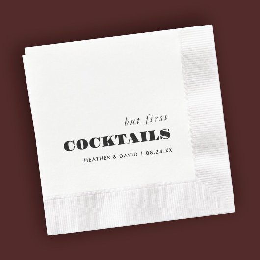 Serviette En Papier Mais Les Premiers Cocktails Mariage Bar Napkins