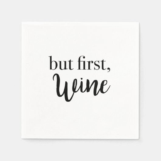 Serviette En Papier Mais Premier Citation De Vin Script Cocktail (Devant)