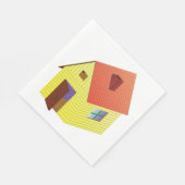 Serviette En Papier Maison à granges jaunes (Coin)