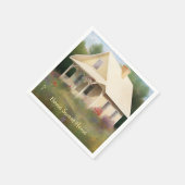Serviette En Papier Maison Blanche (Coin)