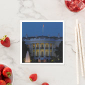 Serviette En Papier Maison Blanche de Noël à la nuit à Washington DC (En situation)