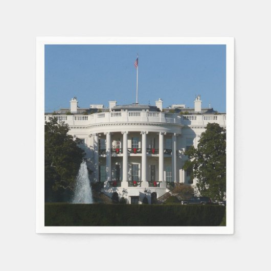 Serviette En Papier Maison Blanche de Noël pour les vacances Washingto (Devant)