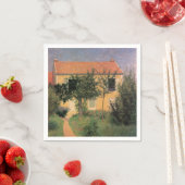 Serviette En Papier Maison de campagne italienne avec toit rouge (En situation)