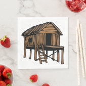 Serviette En Papier Maison de chaume (En situation)