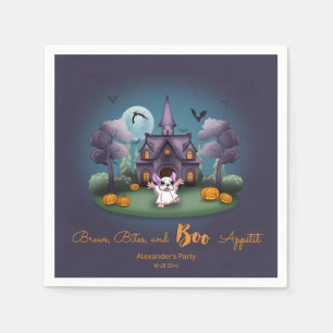 Serviette En Papier Maison de Halloween des citrouilles fantômes